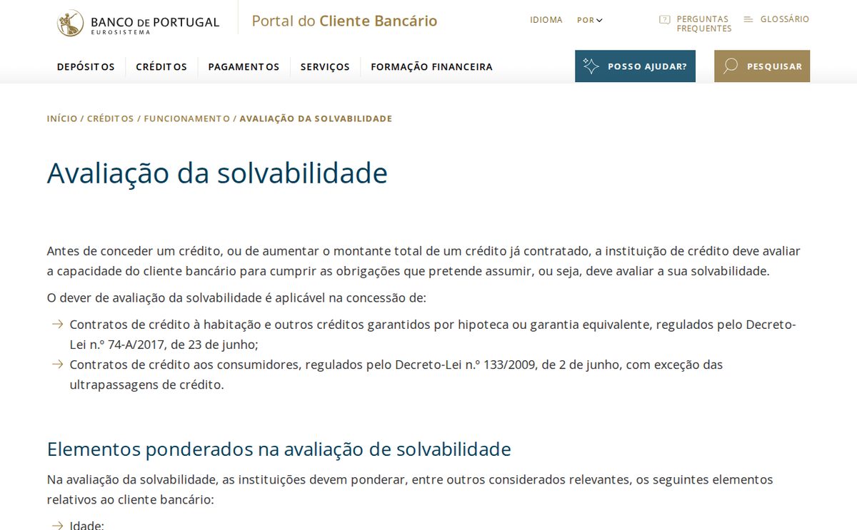 cliente bancario solvabilidade