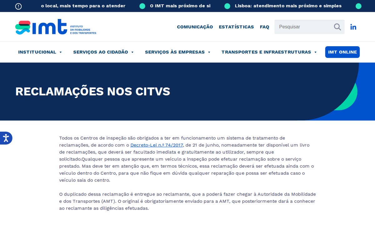 imt reclamacoes citv