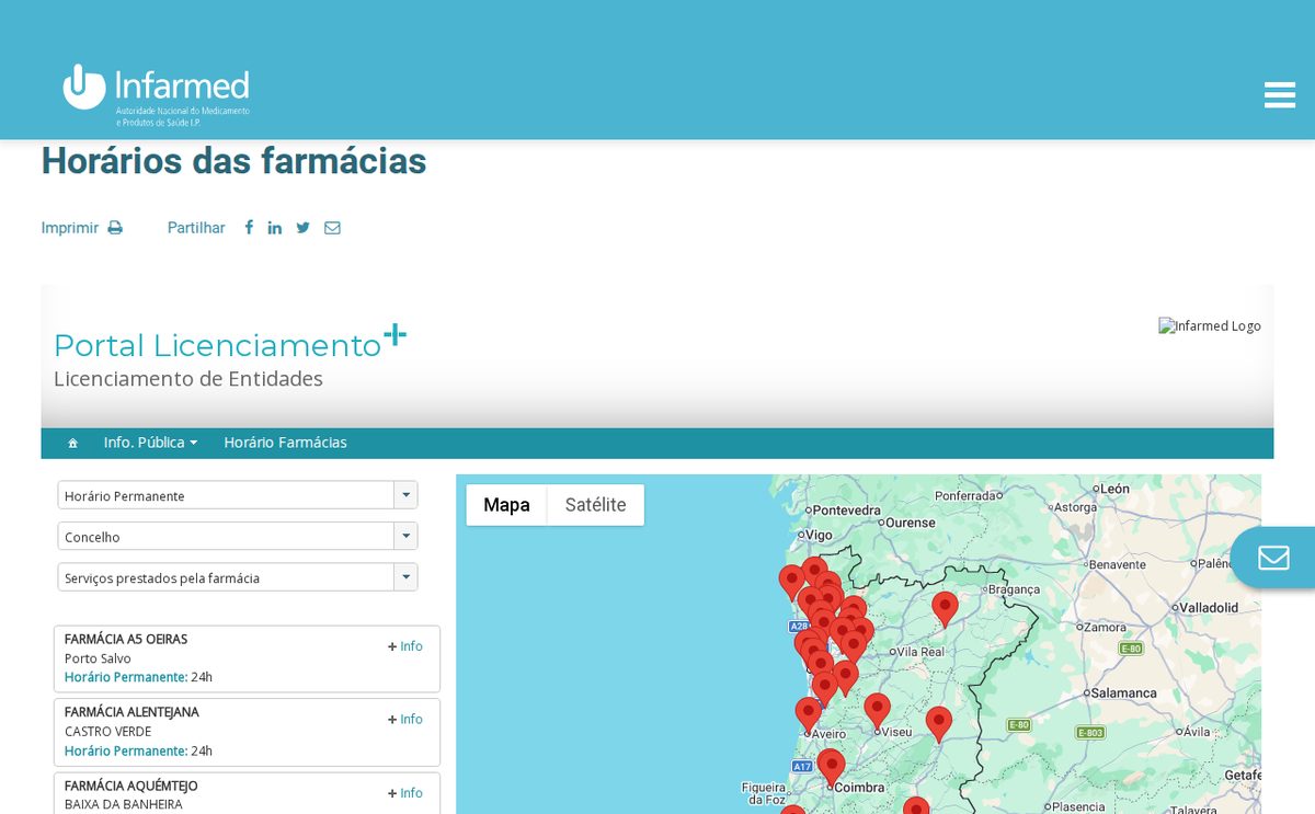 infarmed horarios