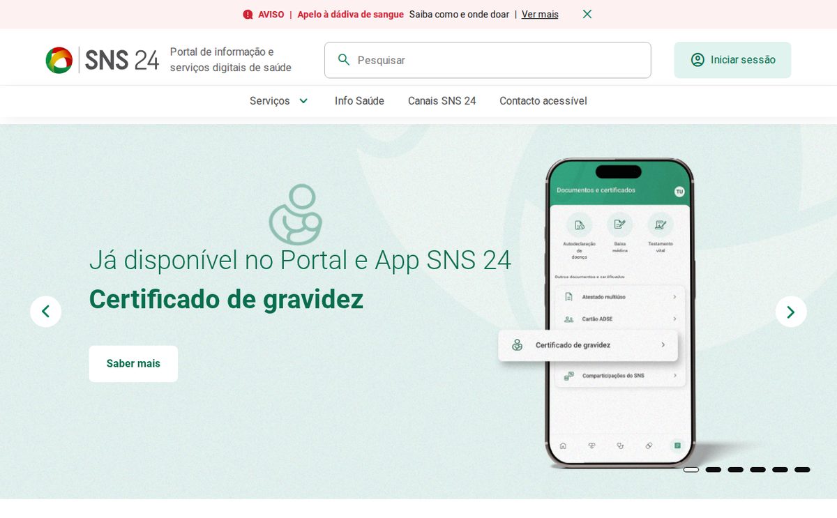SNS 24 — портал и приложение: рецепты, запись, теле-консультация
