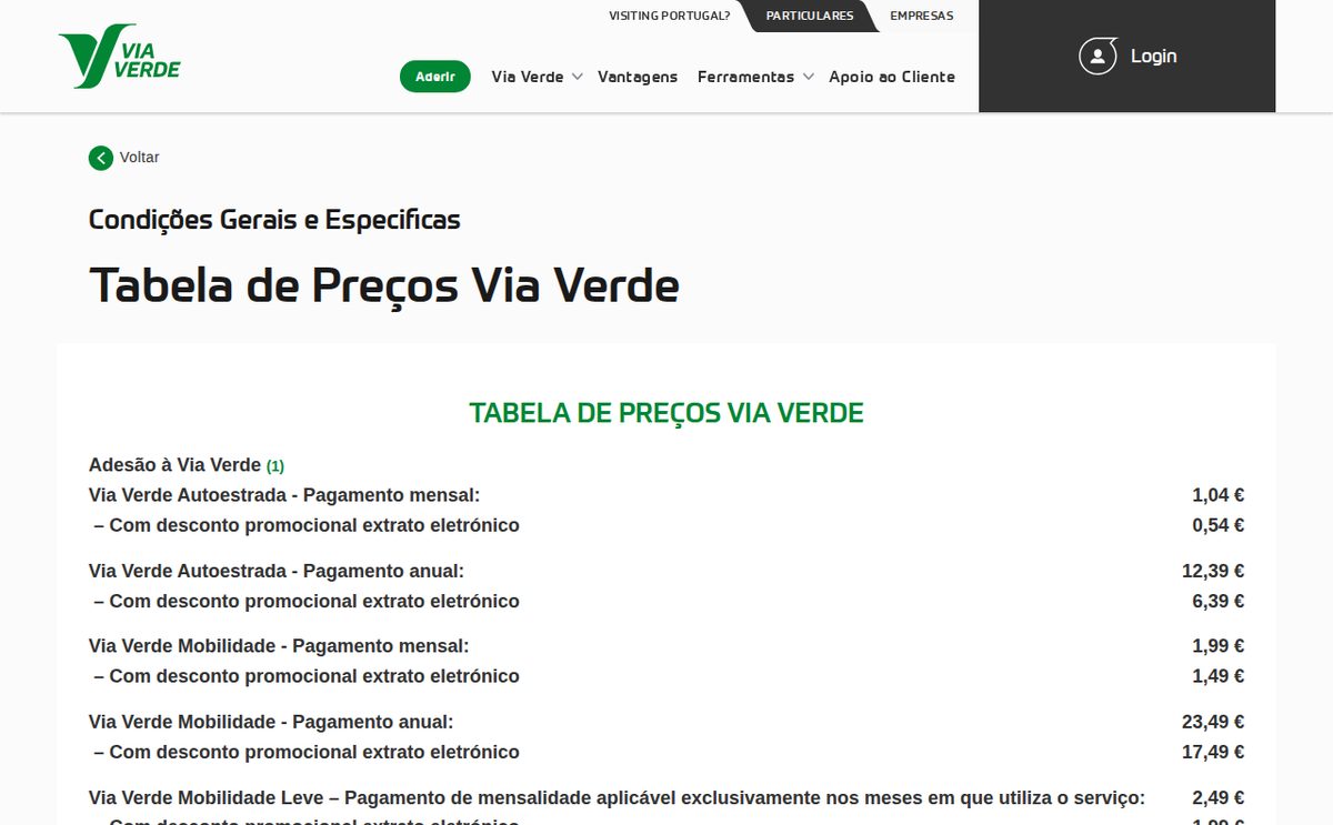 viaverde precos